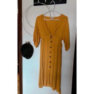Yellow Button Summer Dress
